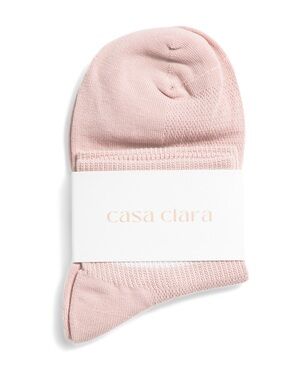 casa clara x Anthropologie Leah Pink White Varsity Stripe Knit Ankle Cut Socks